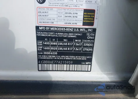 2007 Mercedes-Benz Ml 350 4Matic z USA, uszkodzony, nr VIN 4JGBB86E77A215959